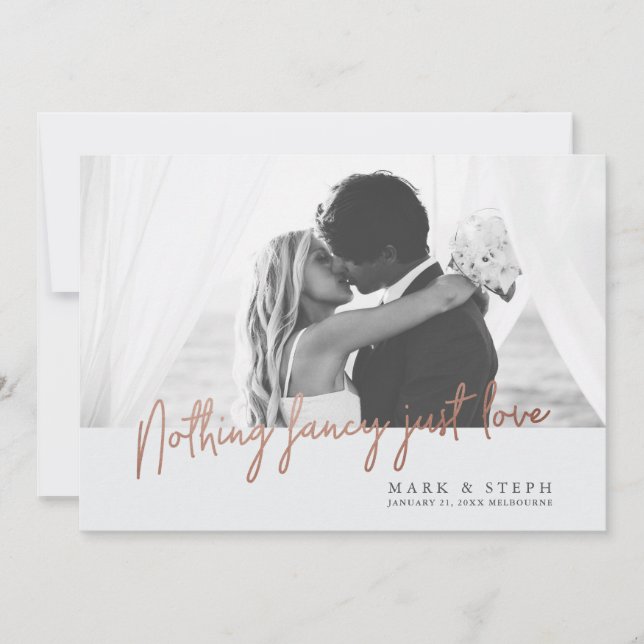 Nada Fancy Ama La Invitación De Elopement (Anverso)