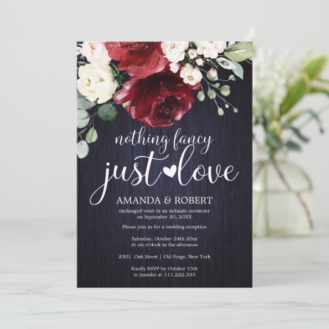 Nada Fancy Ama Las Invitaciones A La Boda Rústica (Anverso de pie)
