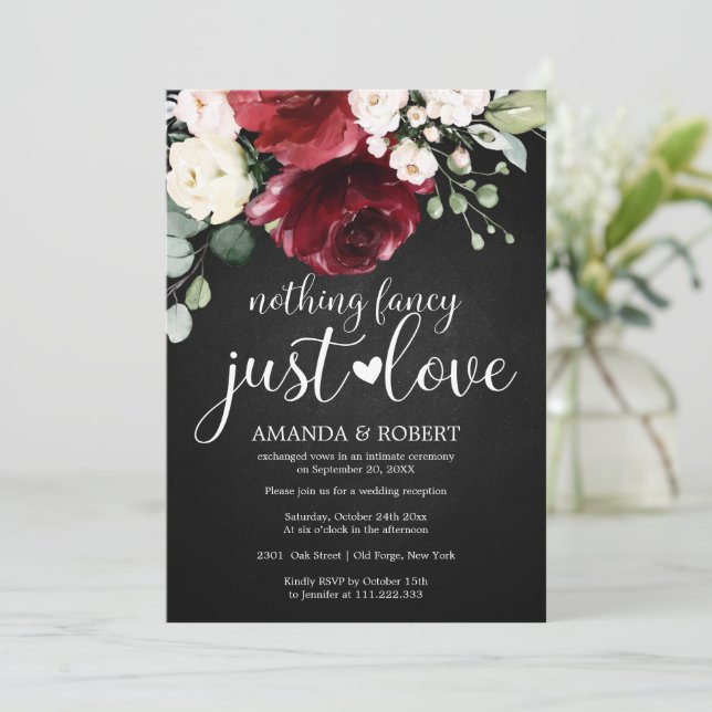 Nada Fancy Ama Las Invitaciones A La Boda Rústica (Anverso de pie)