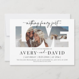 Nada Fancy Ama Simplemente Invitación Boda Mínima