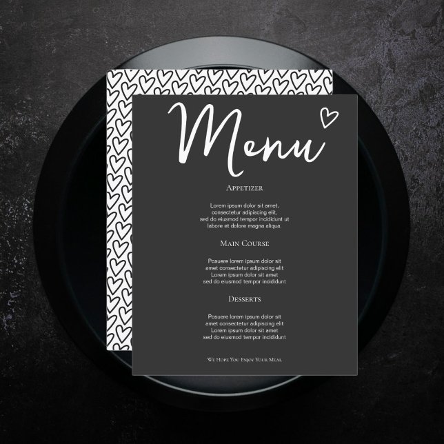 Nada Fancy Ama Solamente El Menú Boda Personalizad (Nothing Fancy Just Love Personalized Wedding Menus from Ricaso. Easy add your own custom menu)