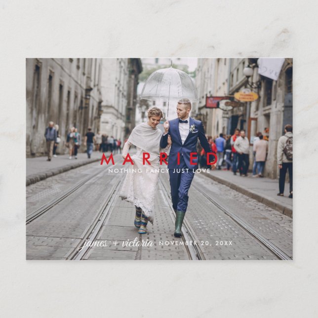 Nada Fancy Just Love | Anuncio de boda (Anverso)