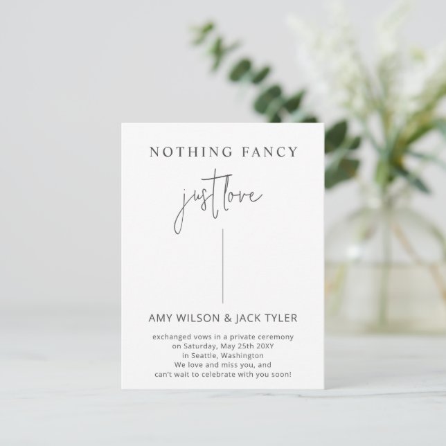 Nada Fancy Sólo Ama La Invitación Boda (Anverso de pie)
