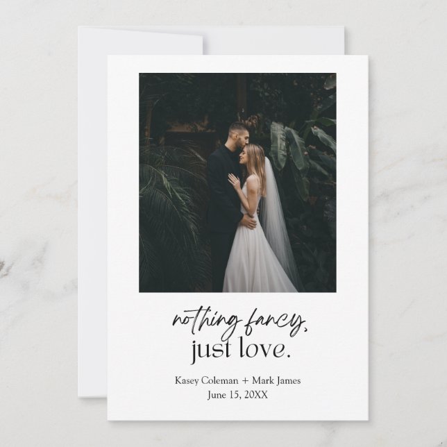 Nada Fancy, Sólo Amo La Invitación De Elopement (Anverso)