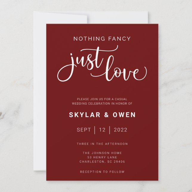 Nada Fantástico Sólo Amar Invitación A La Boda (Anverso)