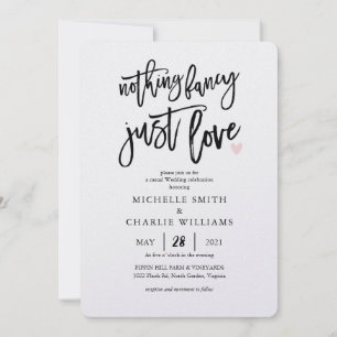 Nada lujoso, solo amor, invitación de boda informa