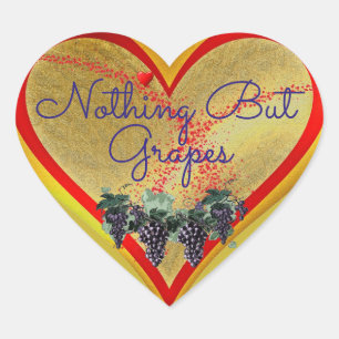 Nada más que uvas Pegatina del corazón