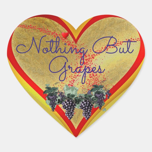 Nada más que uvas Pegatina del corazón (Anverso)