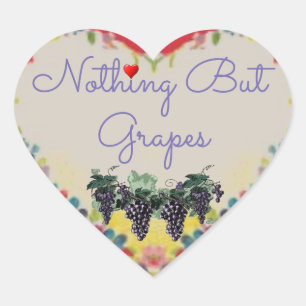 Nada más que uvas Pegatina del corazón