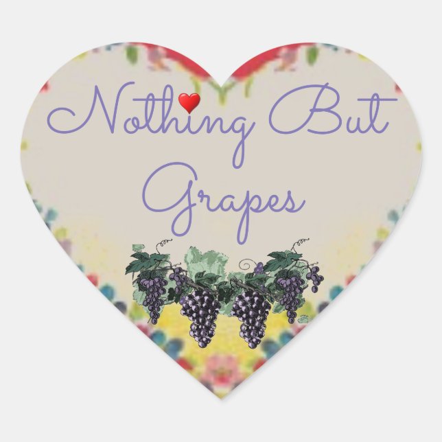 Nada más que uvas Pegatina del corazón (Anverso)