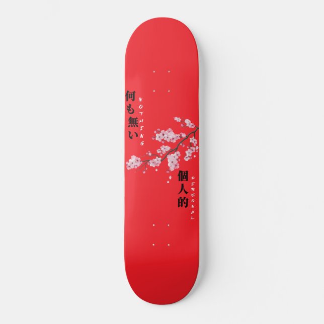 Nada personal - Skateboard con flores de cerezo (Anverso)
