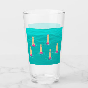 Nadadores Artísticos Nadando Bajo El Agua Fiesta