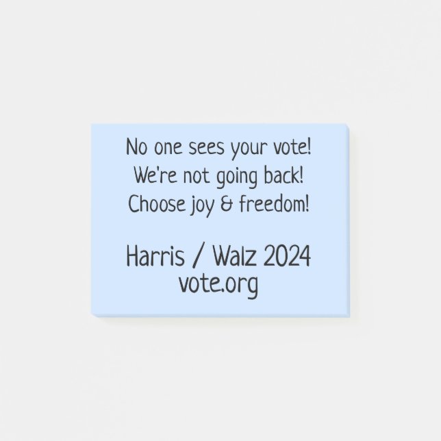 ¡Nadie Ve Tu Voto! Notas de GOTV a los votantes (Anverso)