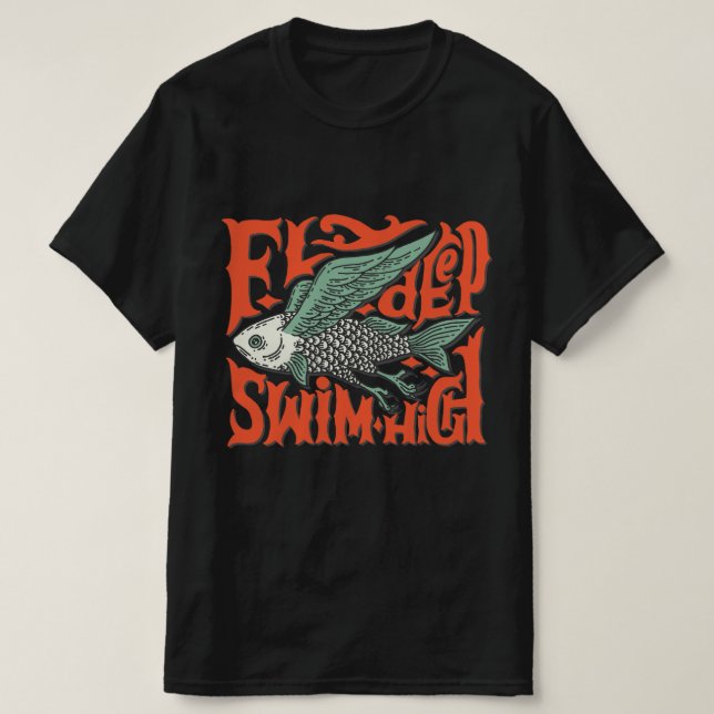 Nado profundo mosca alta camiseta de diseño (Diseño del anverso)