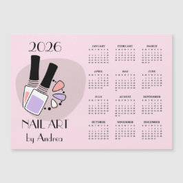 Nail Art Design 2026 Calendar Magnetic Card