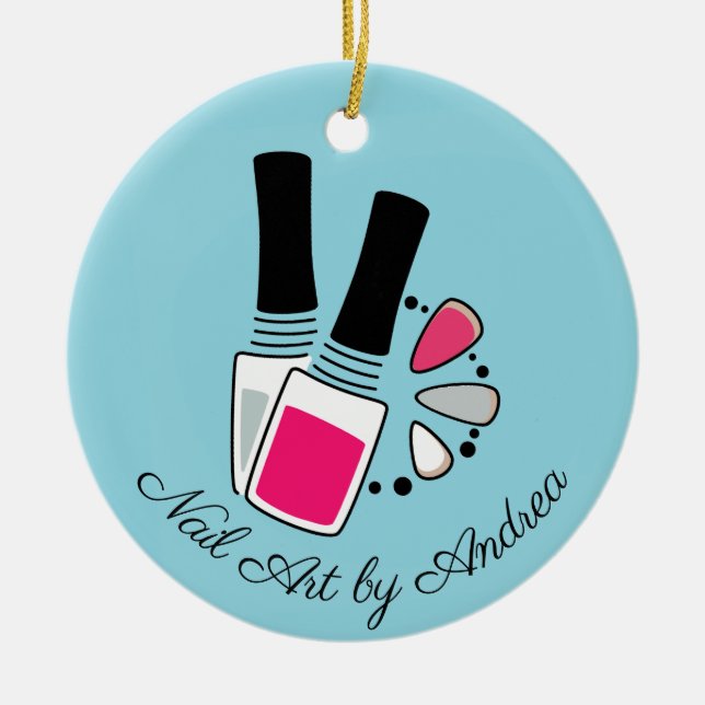 Nail Art Design Ornamento cerámico (Frente)