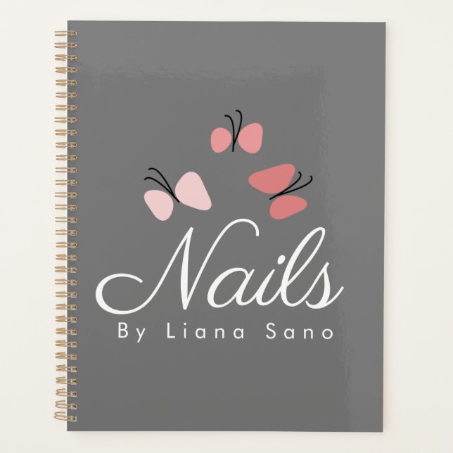 Nail Artist Butterflies Planificador de citas (Anverso)