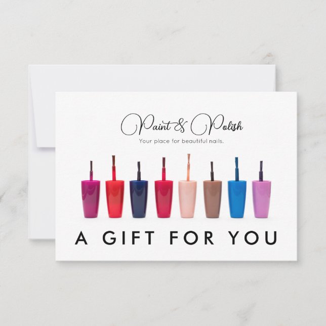 Nail Polaco Color Set Nail Salon Gift Certificado (Anverso)