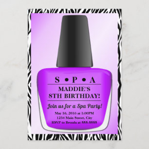 Nail Polaco Invitación al cumpleaños Purple Nail P