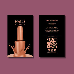 Nail polish código qr oro rosa tarjeta de visita