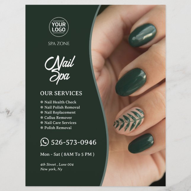 Nail Salon Editable Flyer (Frente)