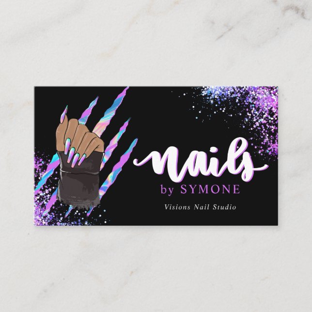 Nail Tech Bold Holográfico Su tarjeta de presentac (Anverso)