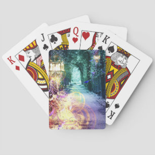 Naipes bonitos de la trayectoria de la linterna de
