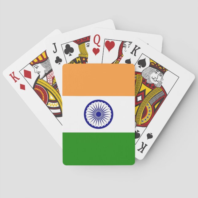 Naipes con la bandera de la India (Reverso)