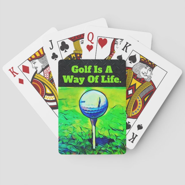 Naipes de la cita del golf (Reverso)