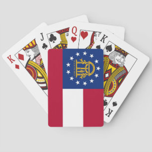 Naipes de la cubierta con la bandera de Georgia