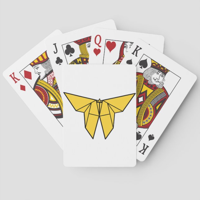Naipes de la mariposa de Origami (Reverso)
