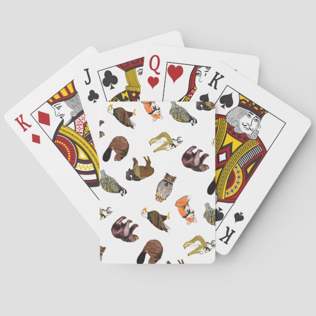 Naipes de madera del Critter de la insignia (Reverso)
