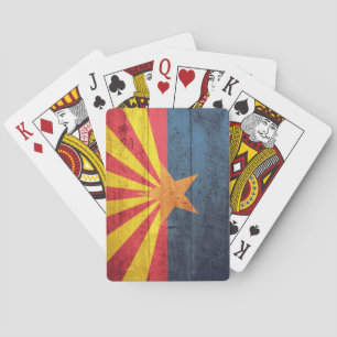 Naipes de madera viejos de la bandera de Arizona