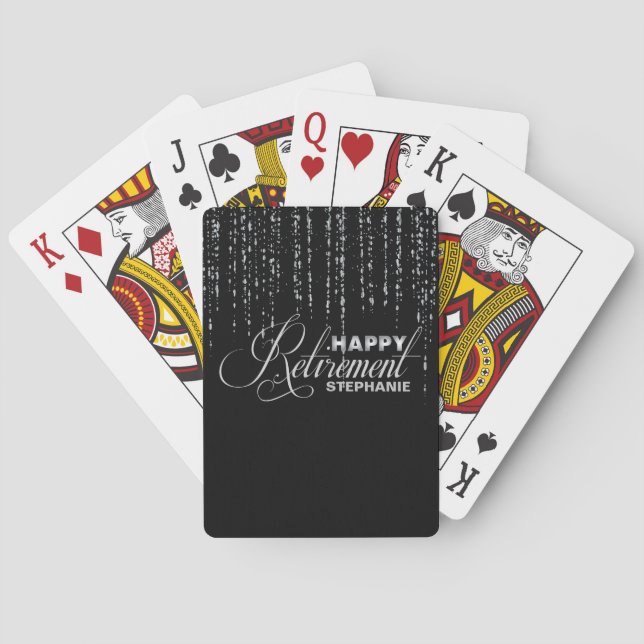 Naipes de plata y negros del fiesta de retiro (Reverso)