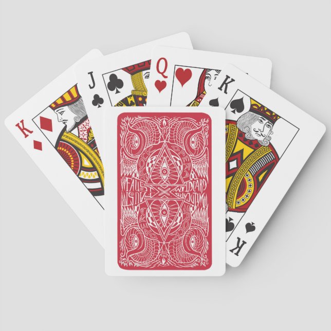 Naipes de WILDCARDXFAUST rojos y blancos (Reverso)