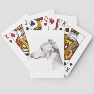 Naipes del arte del perro del galgo italiano