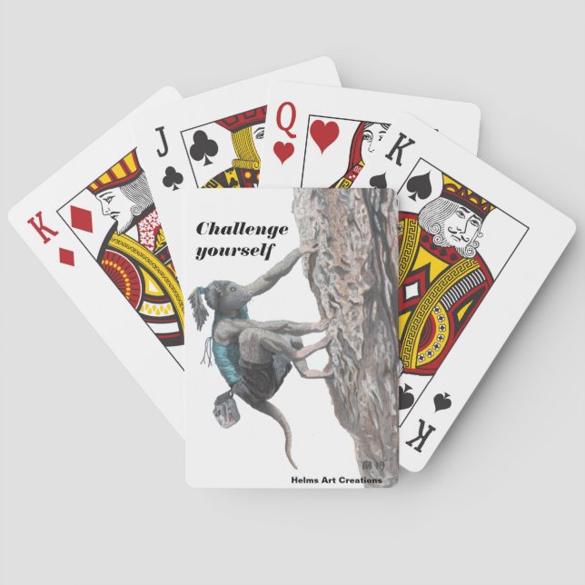 Naipes del desafío de la escalada del chica de (Reverso)