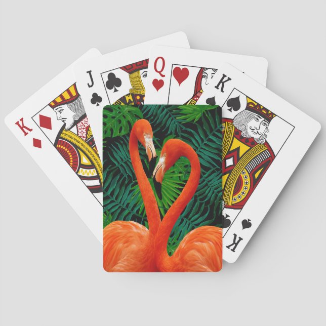 Naipes del póker del paraíso del flamenco (Reverso)