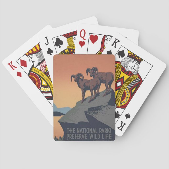 Naipes del poster del viaje de National Park (Reverso)