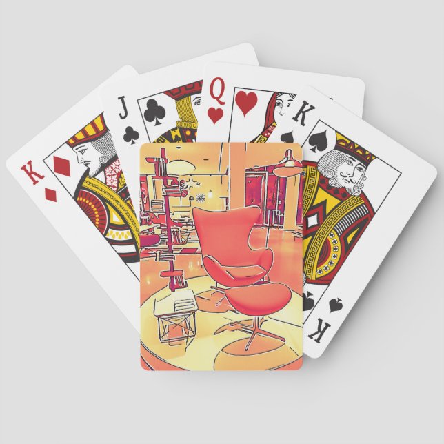 Naipes modernos de la sala de estar de los (Reverso)