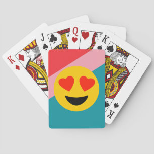 Naipes rayados de la emoji del amor del fondo