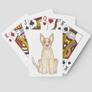 Naipes rojos de Heeler del perro australiano del