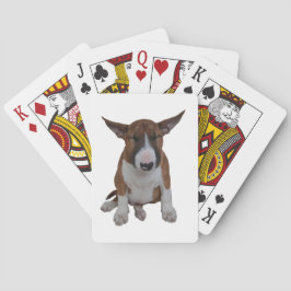 Naipes soñolientos del perrito de bull terrier