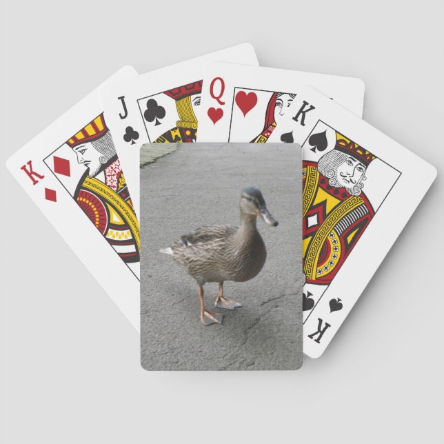 Naipes Waddling divertidos del pato (Reverso)
