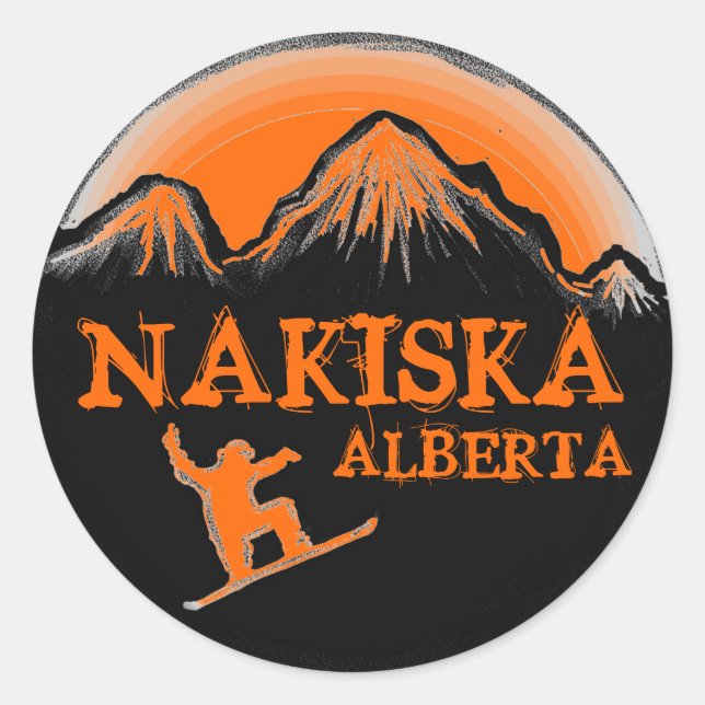 Nakiska Alberta Canada naranja pegatinas de snowbo (Anverso)
