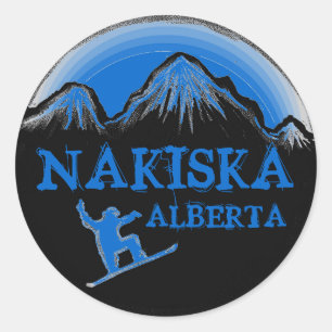 Nakiska Alberta Canada pegatinas de snowboard azul