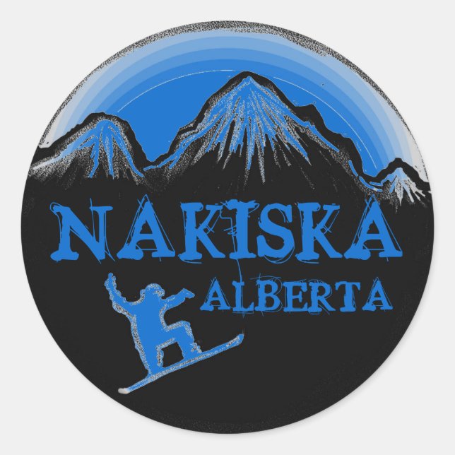 Nakiska Alberta Canada pegatinas de snowboard azul (Anverso)