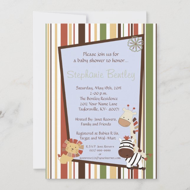 Nali Jungle 5x7 invitación (Anverso)