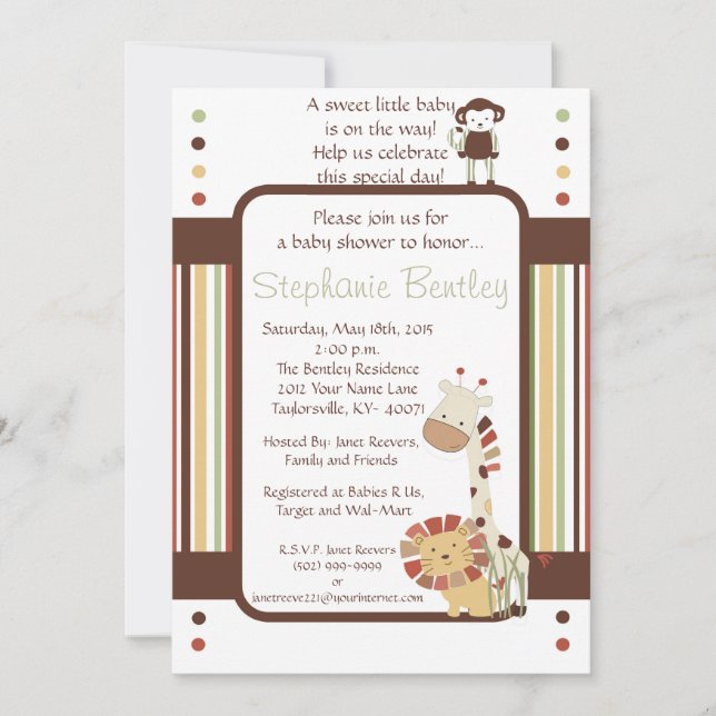 Nali Jungle 5x7 invitación (Anverso)