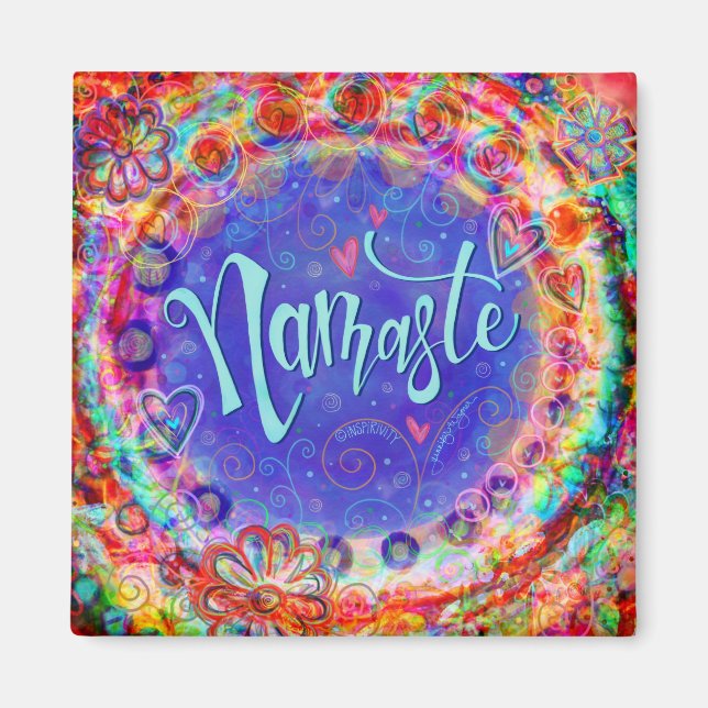 Namaste Bonito Inspiradora diversión en imán (Frente)